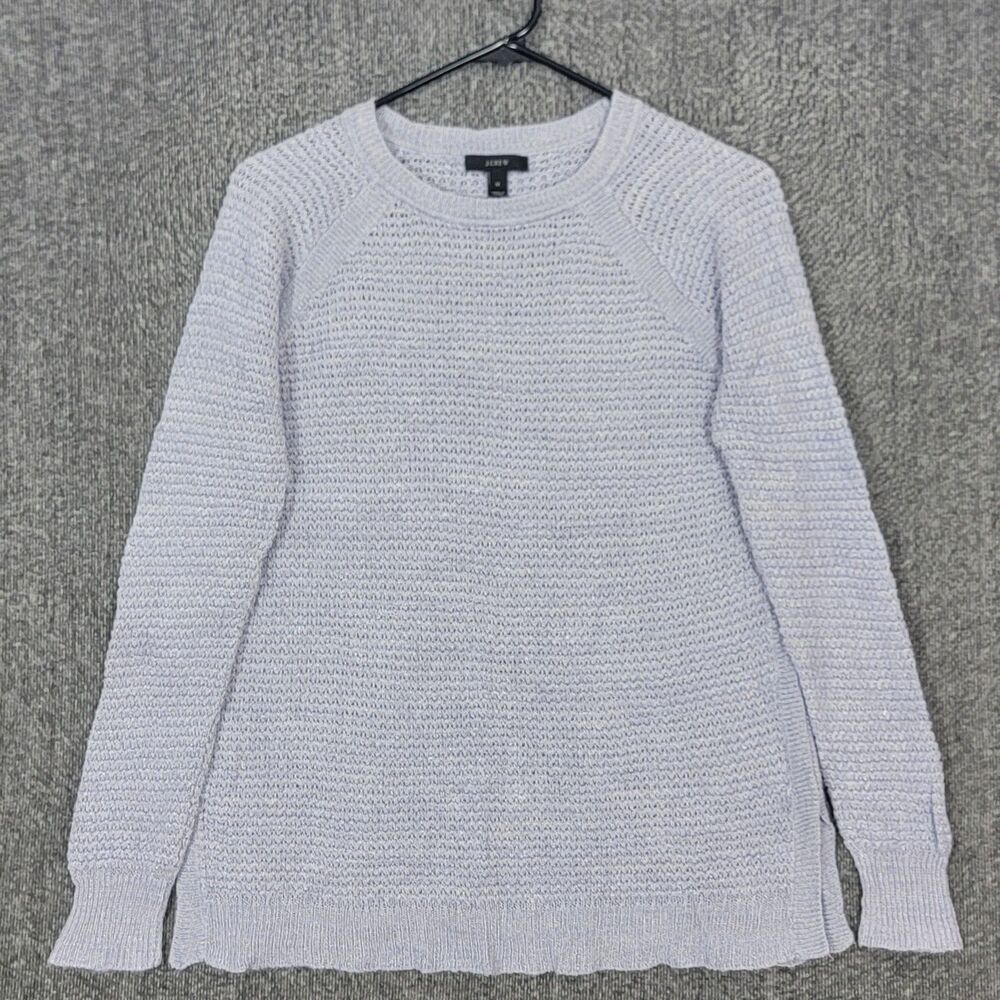 J Crew Sweater Womens M Grayish Purple Long Sleeve Linen Blend Preppy Pullover